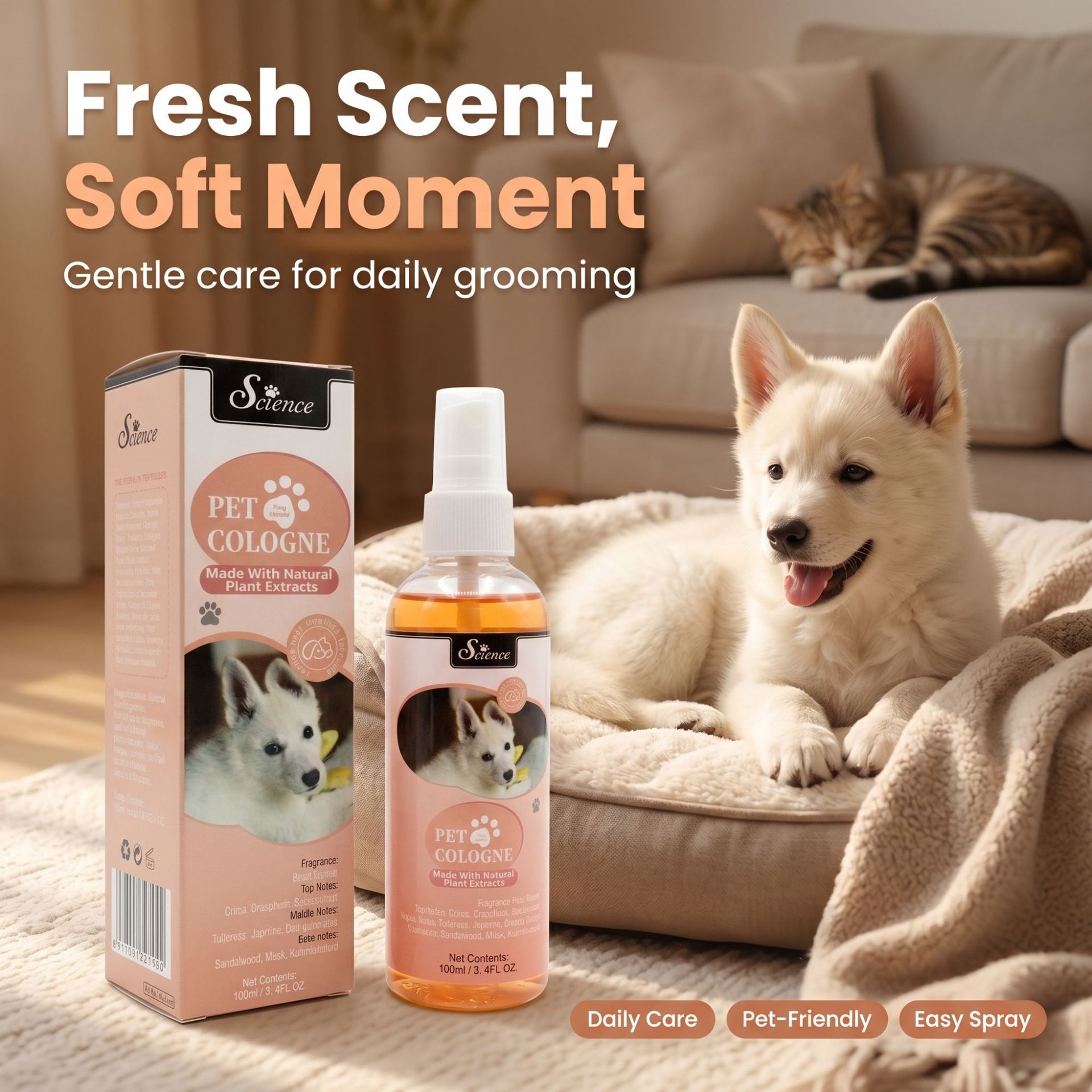 Pet Cologne Spray - SES100ml Spray Cologne per Cani e